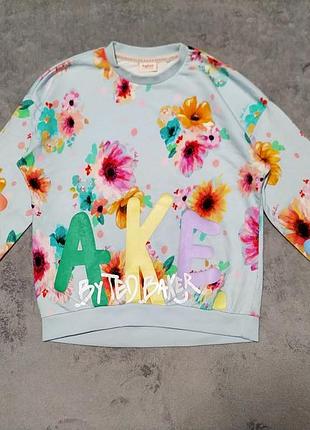 Брендовий світшот,кофта,батник в квіти для дівчинки 10-11 р