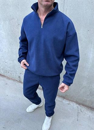 Теплый мужской костюм вельвет на флисе