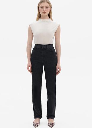 Прямі чорні джинси match denim