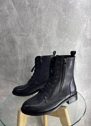 Ботинки черные кожаные женские 1303 alsy турция