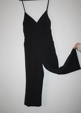 Женский черный комбинезон с брюками