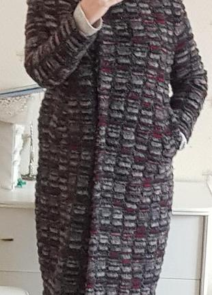 Пальто кокон осеннее серое пальто