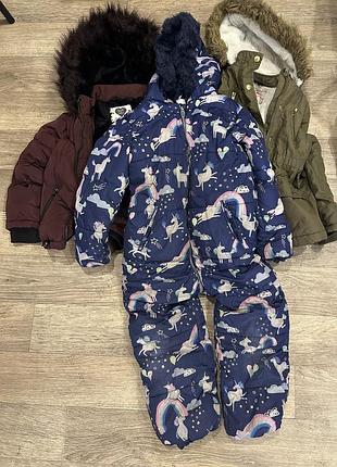 Лот верхней одежды для девочки на холодную осень/зиму в хорошем состоянии на 5-6 лет