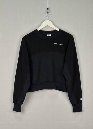 Свитшот, кофта черная женская, теплая, зимняя champion, идеальное состояние. оригинал.