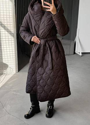 Пальто стеганое зимнее