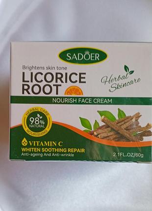 Крем для лица sadoer licorice root+vitamin c осветляющий, питательный, омолаживающий 60 г