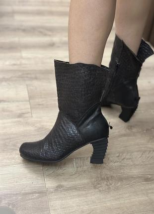 Кожаные авангардные ботинки  papucei с тиснением стиль rick owens