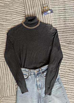 Гольф водолазка с шелком и кашемиром massimo dutti m-l