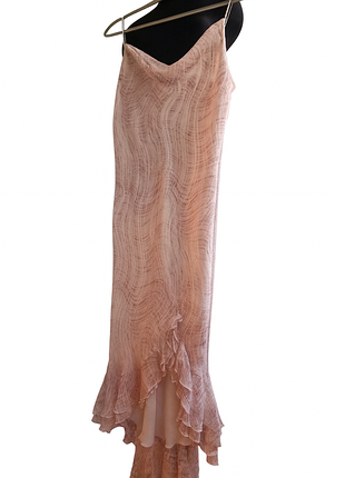 Шелковое длинное платье 100% натуральный шелк винтажный сарафан винтаж шовк пеньюар шовковий