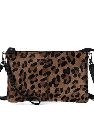 Кожаная сумочка в анималистичный принт от befen