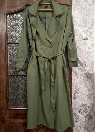 Женский длинный тренч плащ boohoo