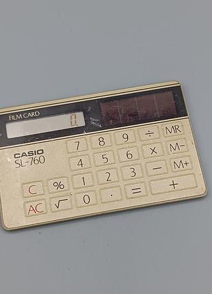 Винтажный коллекционный калькулятор casio sl-760 размером кредитной карты