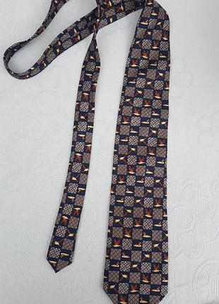 Винтажный шелковый охотничий галстук принт птицы утка