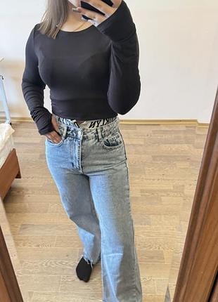 Світлі wide-leg джинси