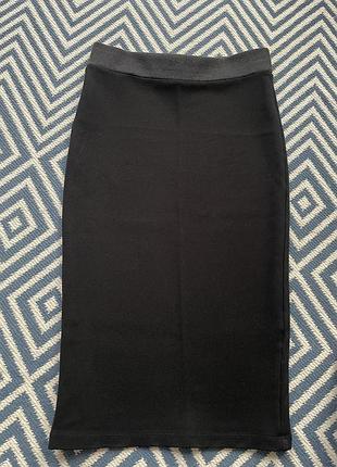 Чорна стрейчева спідниця-олівець zara р.xs / s