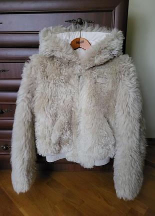 Натуральная шуба из монгольского ягненка размер it 40, s, идеальное состояние