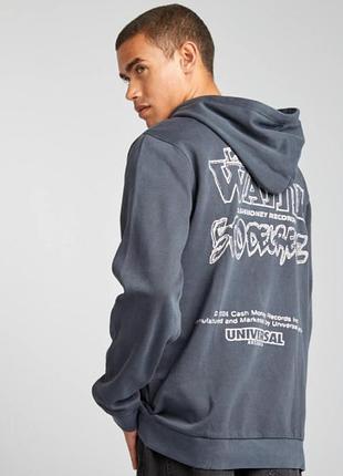 Худі з начосом kiabi антрацит 164/170 (s) з принтом на спині, франція