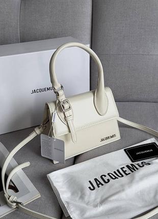 Jacquemus mini premium натуральная кожа мини сумочка молочная люкс стильный подарок девушке