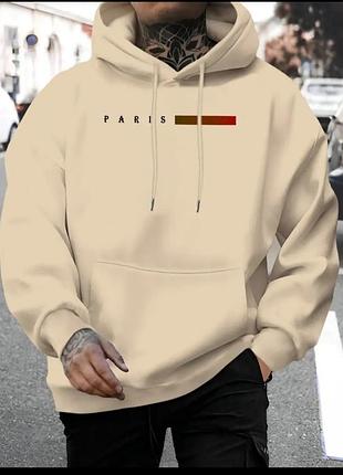 Теплое мужское худи с капюшоном и принтом, размер-xl - 2xl