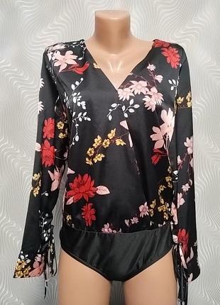 Боди с цветочным принтом