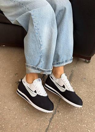 Кроссовки мужские nike cortez x clot clotez bruce lee white black 36–45 черно-белые стильные