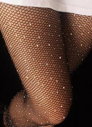 Колготи зі стразами, теплі колготи, чорні колготи, колготи з камінцями, коричневі колготи з камінцями