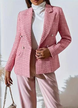 Піджак рожевий блискучий твідовий