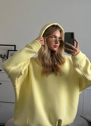 Базовий худі оверсайз на флісі unisex's толстовка кофта