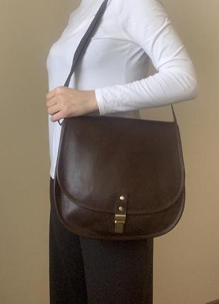 Urban вінтажна шкіряна обʼємна сумка, crossbody, унісекс