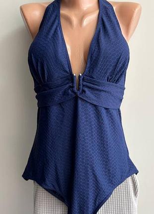 Купальник на завязках женский синий 18, 52 чашка в, с