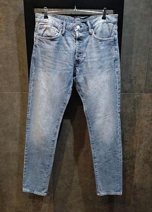 Чоловічі  прямі джинси стрейч h&m slim straight 33/32
