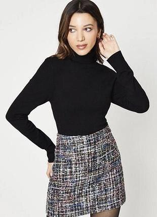 Юбка короткая рогожка твидовая с люрексом primark