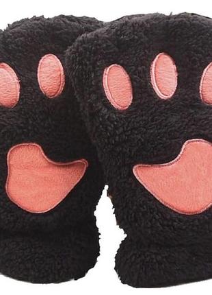 Милі теплі рукавички котячі лапки