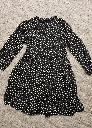 Платье в горошек zara. размер: 7 р.