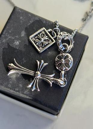 Кулон chrome hearts silver middle multi cross 10