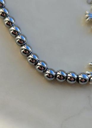 Браслет chrome silver with grey stones small 8