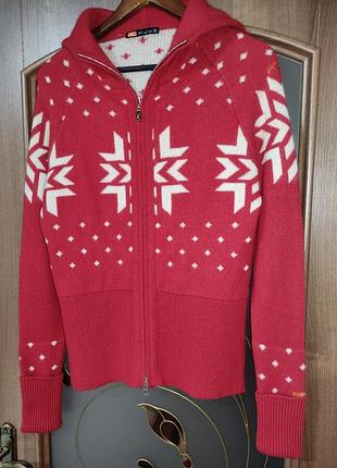 Теплий вовняний кардиган / zip кофта kjus (вовна, ангора)