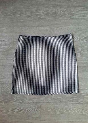 Юбка в принт гусиная лапка, размер xs