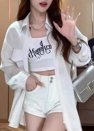 Рубашка в стразах