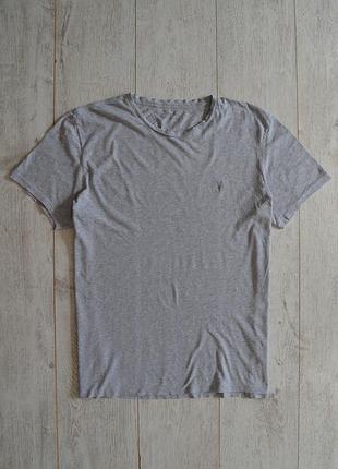 Мужская базовая футболка all saints оригинал л-хл серая котон