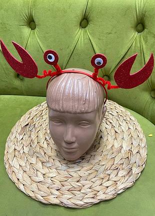 Обруч на голову ручной работы краб на праздник и утренники