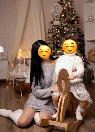 Срібляста сукня-туніка, в пайетках і з шифоновим низом