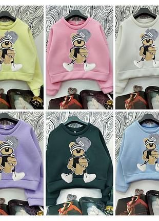 Світшот для дівчинки на флісі з аплікацією