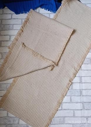 Теплые ковры дорожка бохо этно бежевые бахрома