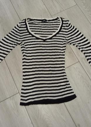 Лонгслив (кофта)черно-белый в полоску,hobbs