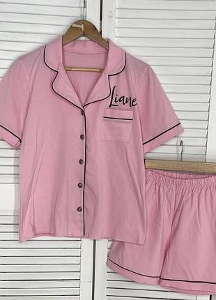 Рожева піжама кофта шорти