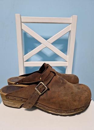 Сабо чоловічі вінтажні sanita michelin шкіряні коричневі