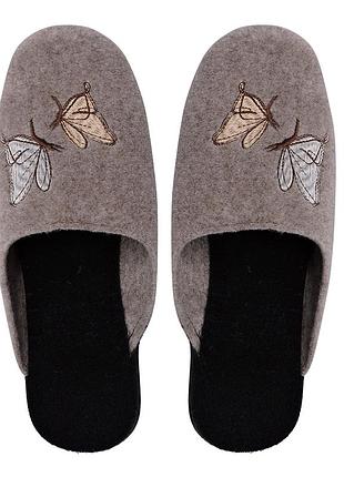 Фетровые тапочки "bf" кофейные