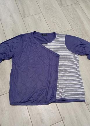 Асимметричная фиолетовая кофта/кардиган "bm" с контрастной полоской, размер l