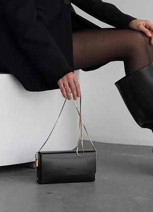 Премиальная сумкаTM️ “lonza” женская черная кожа 11841